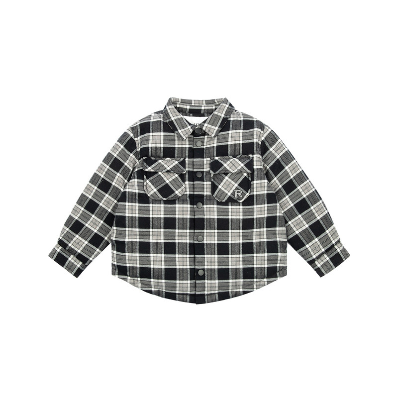 瑞比克格子衬衫式羽绒服