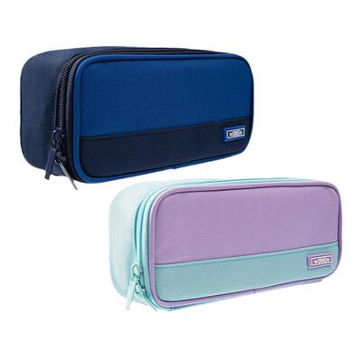 得力学习帆布多功能大容量笔袋