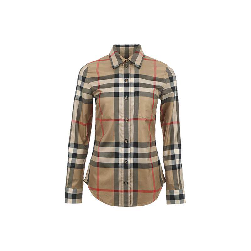 【自营】BURBERRY/博柏利女士SS26经典格纹尖领格子通勤长袖衬衫