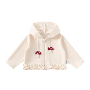 INSbobo女童外套2025秋季新款宝宝连帽上衣早秋穿搭儿童洋气童装