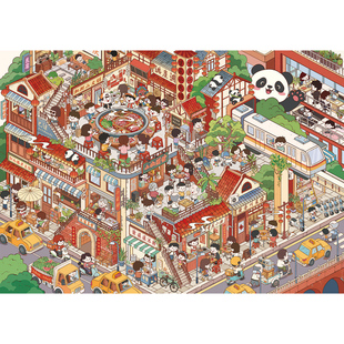 满庄2.0系列造景贴纸杭州西湖超大版高难度微缩场景3D立体小屋贴画手帐手工diy玩具女孩打发时间新年礼物