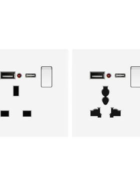 港版电掣英标USB13A20W快充插座