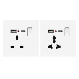 港澳版USB13A英式插座电掣面板灯制开关英标插苏TypeC18W快充制面