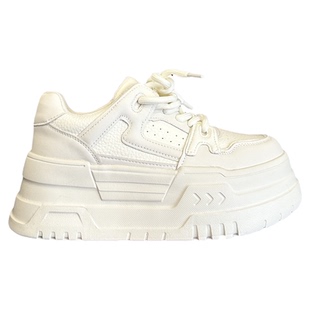 WSWS｜配阔腿裤舒适冬季加绒真皮轻便增高软底厚底小白鞋女鞋板鞋