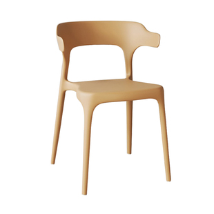 塑料靠背椅子加厚家用小户型餐厅桌可叠放牛角椅轻奢高级扶手餐椅