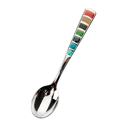 不锈钢勺子家用西餐学生汤匙七彩