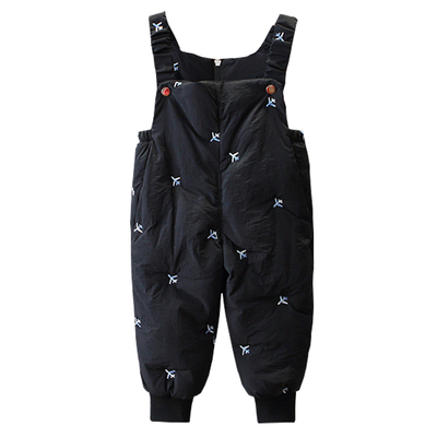 男童冬季洋气白鸭绒羽绒背带裤