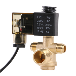 静音无油空压机配件电磁阀气泵单向止回阀泄压排气电磁控制阀220V