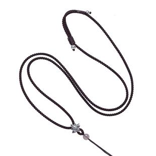 纯银手工编织绳项链绳黄金吊坠绳子玉佩平安扣玉佩吊坠挂绳专用绳