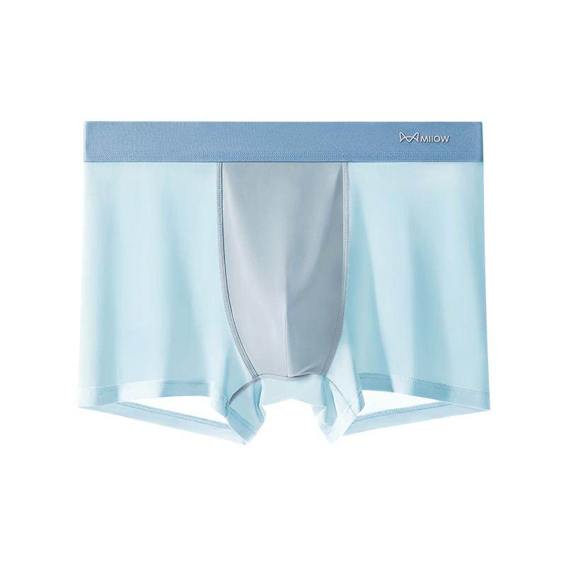 猫人冰丝男士内裤男款夏季薄款透气平角抗菌2025新款无痕四角短裤