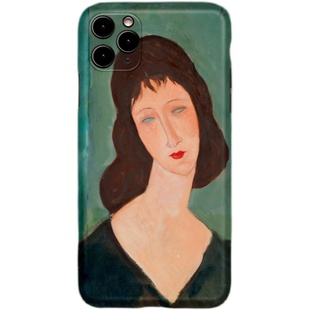 莫迪利亚尼世界名画手机壳适合艺术复古冷淡风ins苹果12手机套绿7iphone16pro