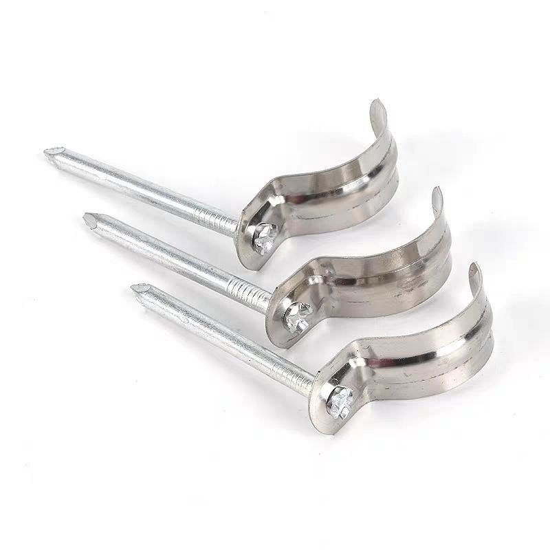 全不锈钢钩钉管夹抱箍卡箍U型钉子202532PVCPPR水管固定扣