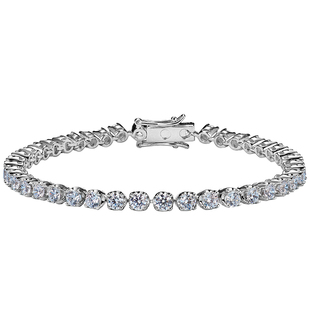 进口莫桑石手链D色满钻网球圆四爪排钻女纯银镀白金仿钻石过钻笔