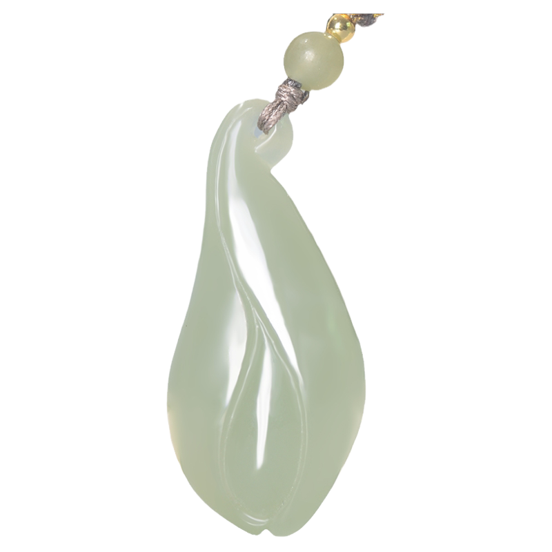 珪宝和田玉青白玉玉兰花吊坠女款宝宝款玉佩挂件天然玉石玉坠