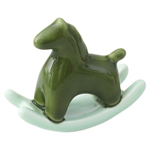 创意陶瓷摇摇马摆件可爱桌面书房客厅小摆件装饰茶道配件茶宠茶玩