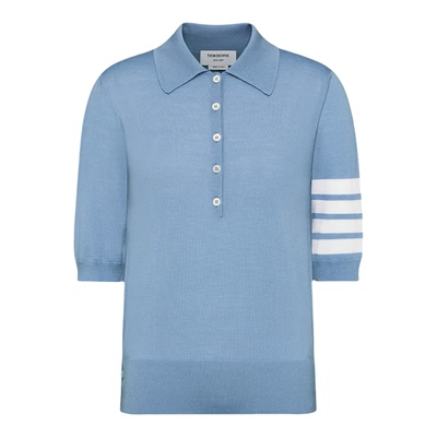 [24期免息][早春新品]THOM BROWNE 女士针织羊毛薄款polo衫