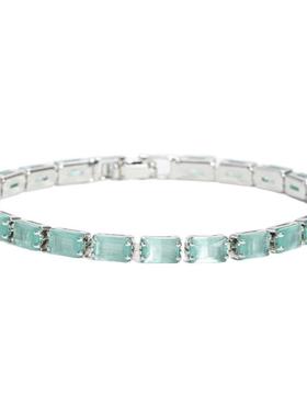 德国【设计师】Mihmily天然海宝蓝水晶手链女18K金时尚精致礼物