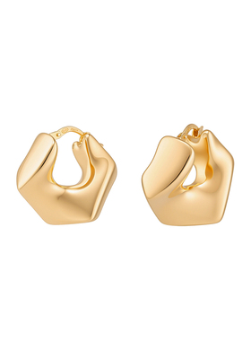 意大利进口925银弧光耳圈圈女
