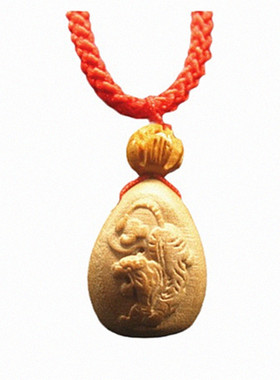 桃木生肖虎吊坠属虎项链宝宝挂件