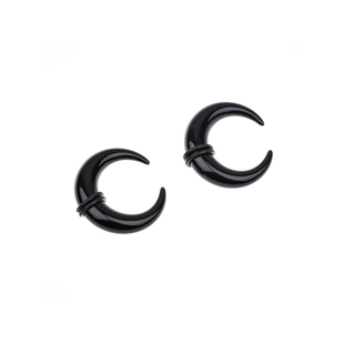 亚克力黑色帅气个性耳扩  防过敏牛角扩鼻环 耳廓 U型尖锥扩耳器