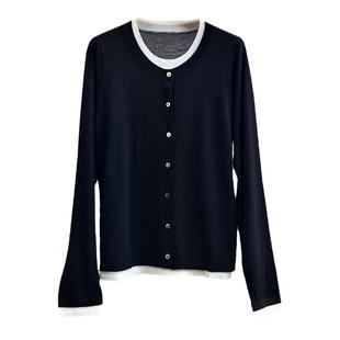 GOLDENBARRY|金和百瑞241168柔软细腻100%羊毛假两件针织衫