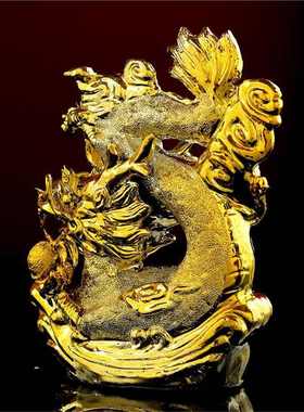 新中式轻奢生肖龙招财摆件客厅高档次饰品书柜玄关中国龙工艺礼品