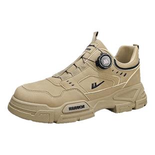 回力工作男鞋夏季劳保旋钮扣运动休闲透气上班工装防滑耐磨登山鞋