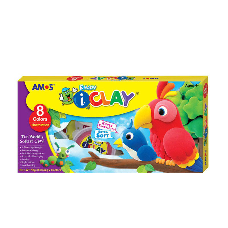 AMOS韩国进口超轻粘土儿童无毒橡皮泥彩泥手工太空黏土玩具套装