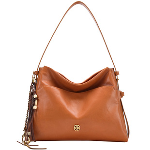 红谷包包2026新款植鞣牛皮单肩腋下包复古通勤高级感hobo包女士包