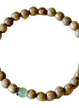 杭州灵隐老绿檀青玉手串