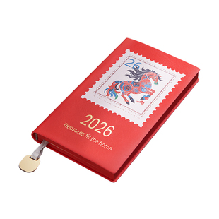 文创艺原创马年邮票马笔记本本子2026年新款记事本小随身高颜值精致高级A6日记本工作会议记录本定制可印logo