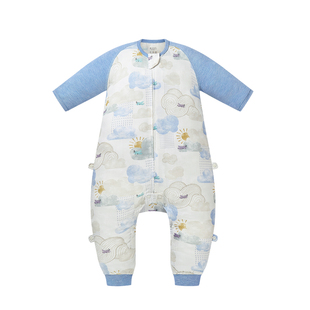 Nest Designs婴儿睡袋薄款桑蚕丝纱布短袖宝宝分腿儿童防踢被夏季