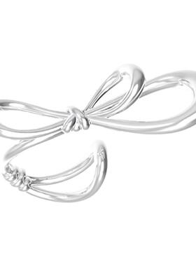 2022戒指女轻奢高级感双层蝴蝶结