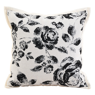 轻奢ins高颜值黑白搭配靠垫沙发抱枕套含内芯客厅飘窗方形枕复古