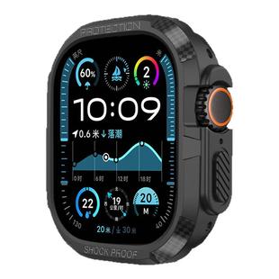 ESCASE适用applewatchUltra2碳纤维纹保护壳新款苹果手表iwatchs10保护套男女高端硅胶表壳超薄全包防摔软壳