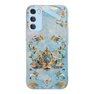 适用国风莲花华为mate80promax手机壳荣耀500艺术mate70新款60敦煌风pura70pr国潮50小众40玻璃p60女款magic7