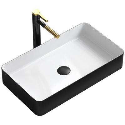 黑色方形洗手池台上盆