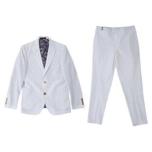THEMASEE男装白色泡泡纱西服男修身薄款夏季青年潮流防晒服西装