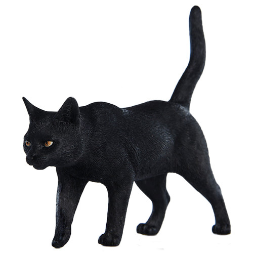 JXK 田园猫/小黑猫摆件 仿真宠物猫咪模型可爱树脂小饰品玩偶