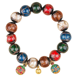 香灰琉璃手串手链男女佩戴景泰蓝吞金兽本命护身符兽招财朱砂珠子