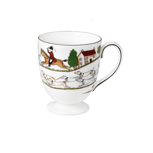 现货 WEDGWOOD狩猎即景骨瓷马克杯进口欧式水杯高脚茶杯办公水杯