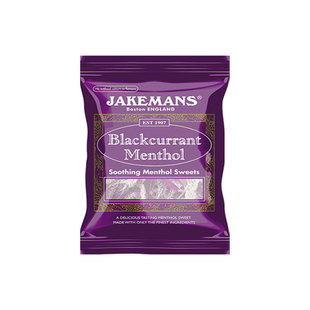 Jakemans英国进口润喉糖清凉护嗓薄荷糖清新口气黑加仑味糖果100g