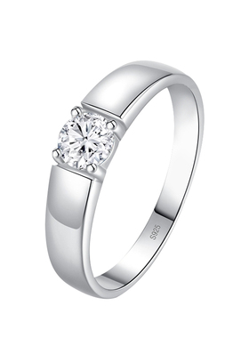 正品莫桑钻男戒轻奢求婚结婚钻戒