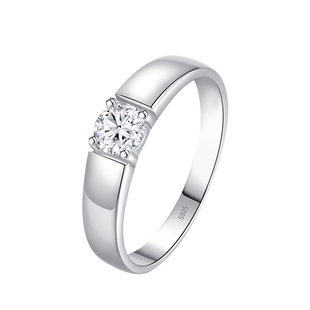 莫桑钻戒指纯银男戒轻奢小众高级感求婚结婚钻戒生日礼物送男友