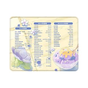 快捷键大全硬质鼠标垫办公室桌垫小号蚕丝纹理便捷防滑鼠垫高颜值