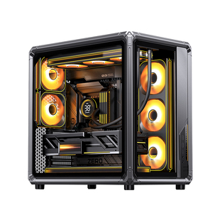 乔思伯X400海景房机箱ATX大型台式电脑立式灰色360水冷主机外壳