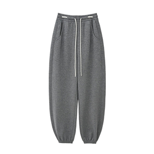 seawhen海维恩 冬新款显瘦加绒加厚保暖奥粒绒茧型束脚卫裤女3711