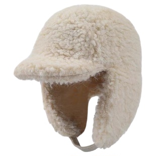 韩国新款护耳雷锋帽女冬季加厚防风防寒雪地白色保暖可爱毛绒帽子