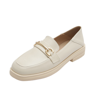 单鞋2026春款一脚蹬小皮鞋女英伦风单鞋厚底乐福鞋大码女鞋41到43