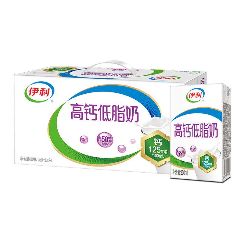 6月丨伊利高钙低脂奶250ml*24盒
